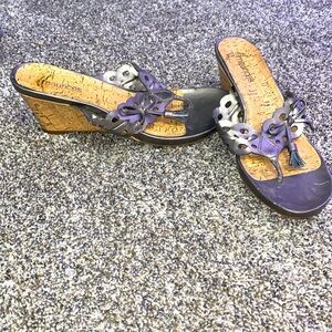 Maurice’s Womens 9 Wedge Sandals Metallic